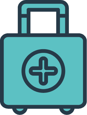 graphic of blue medical suitcase